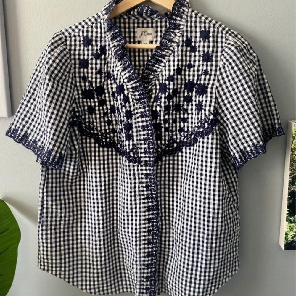 NWT J.Crew Checker Blouse